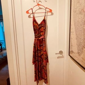 NWT Farm Rio Mauve Banana Print Tiered Maxi Dress